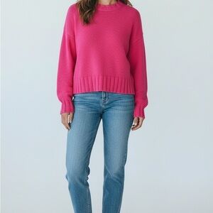 J. Crew Women’s Bright Pink Cotton Blend Long Sleeve Sweater Size Medium